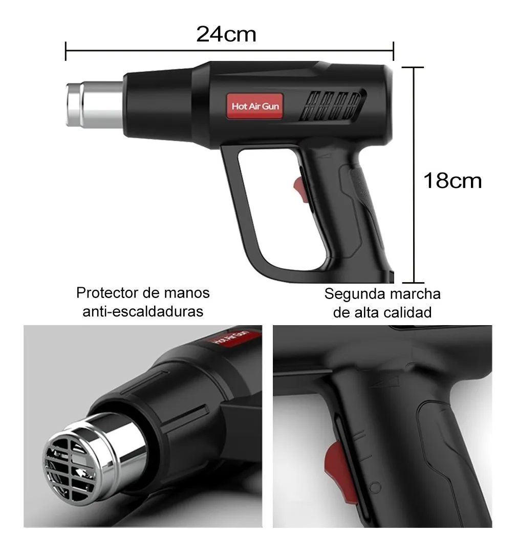 Foto 3 pulgar | Pistola de Calor Malubero con 2 Modos de Temperatura 7 Boquillas