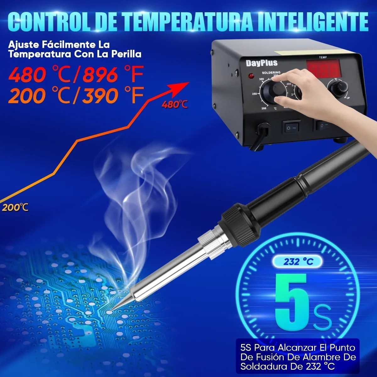 Foto 4 pulgar | Estación de Soldar 2 In 1 Pistola de Calor y Cautín 750w Negro