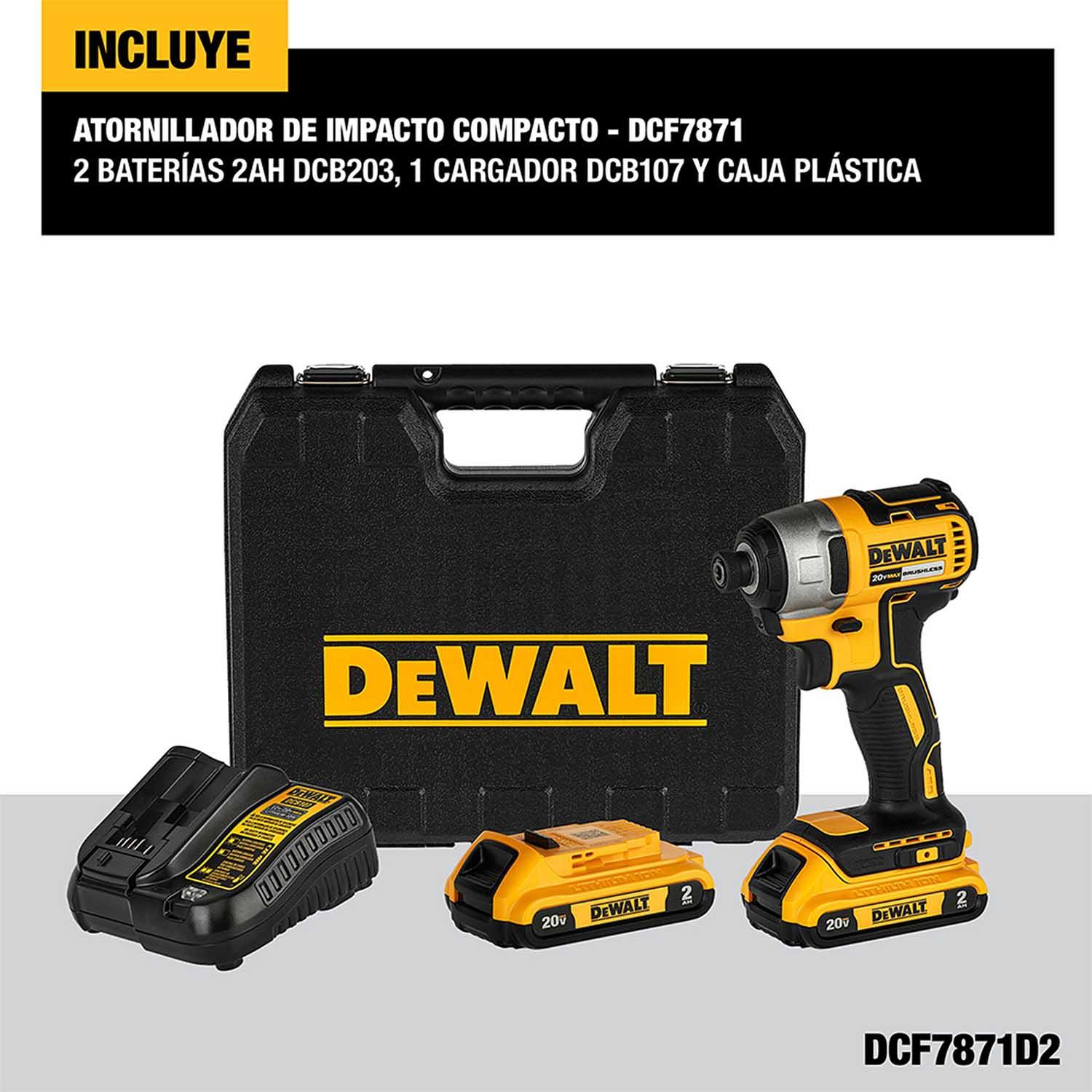 Foto 8 pulgar | Llave de Impacto Inalámbrica DeWalt DCF7871D2 color Amarillo 20v + Accesorios