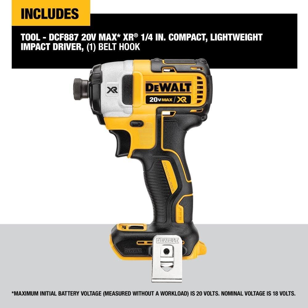 Foto 5 pulgar | Destornillador De Impacto Dewalt 20v Max Xr Sin Escobillas, 3 Velocidades, 6.35 Mm - Venta Internacional.