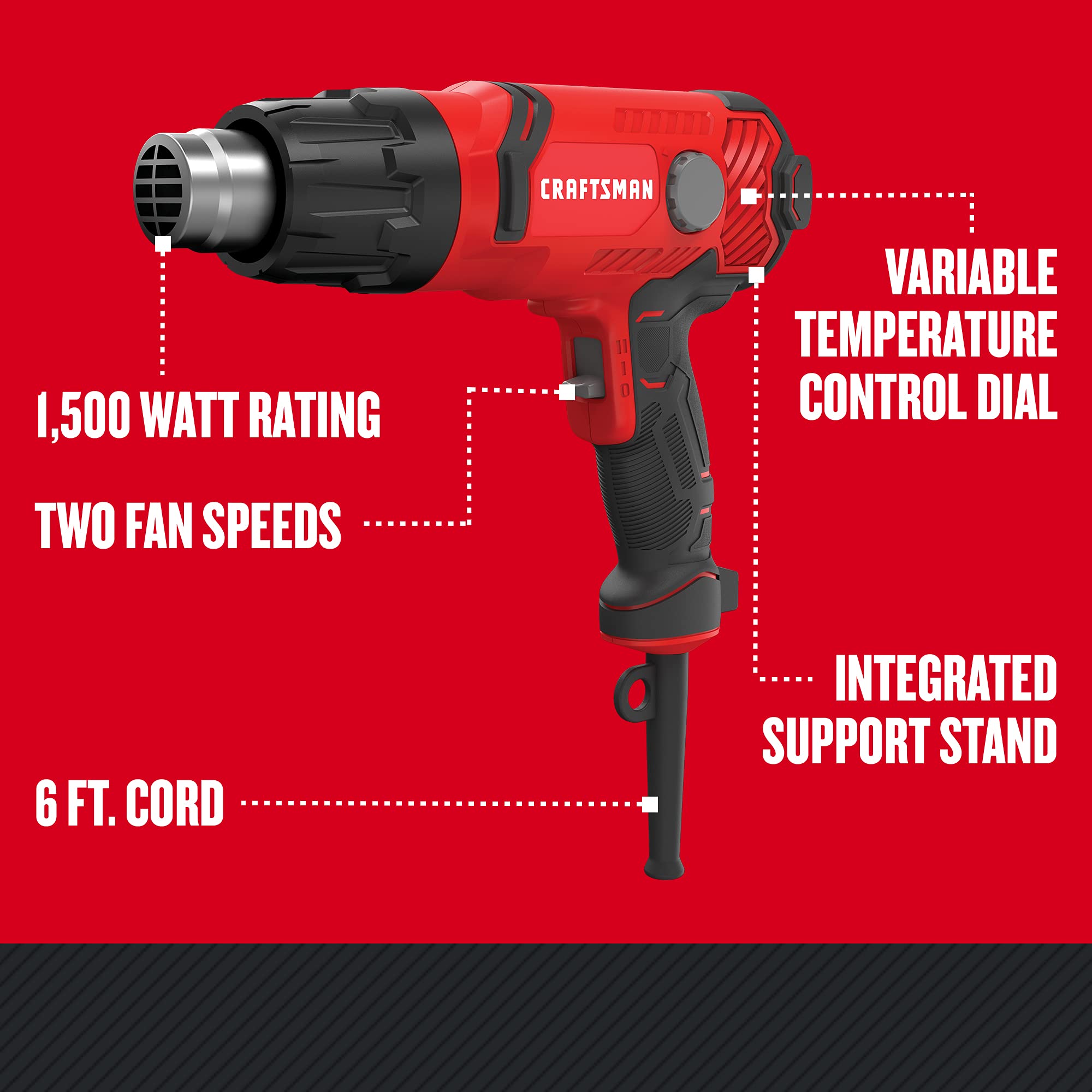 Foto 3 pulgar | Pistola de Calor Craftsman Con Cable 1500 W 1200 °f Calor Variable - Venta Internacional