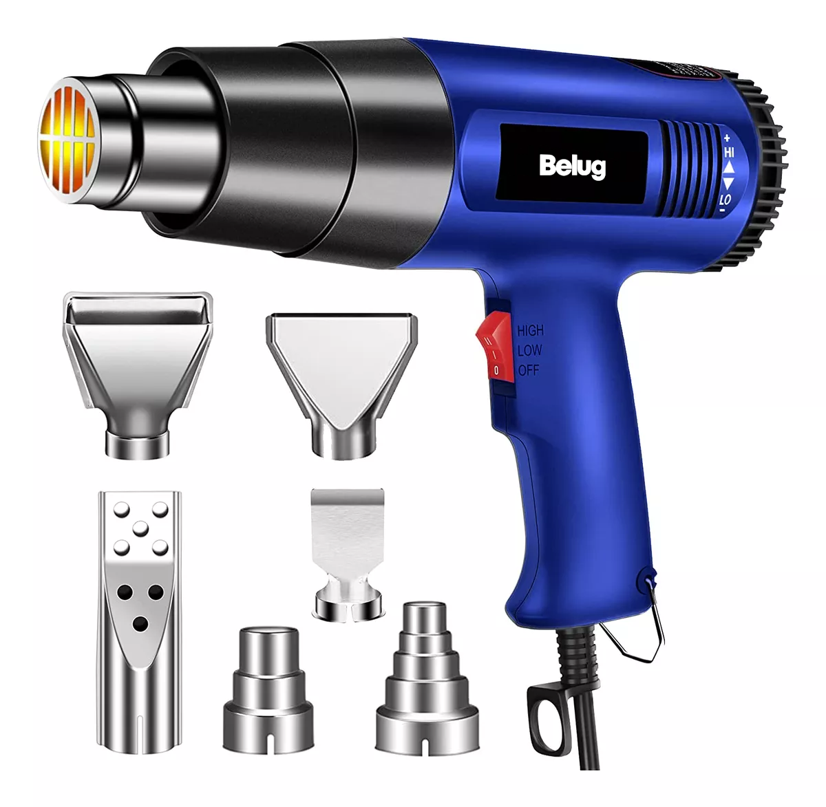 Pistola De Calor De 2000w Temperatura Regulable 4 Boquillas Belug