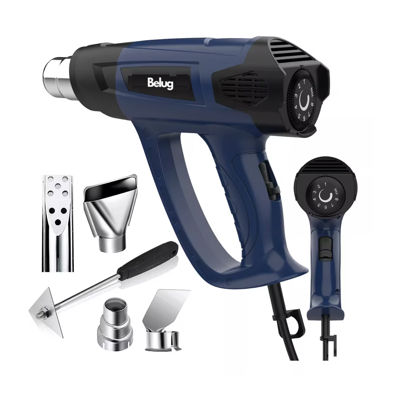 Foto 3 pulgar | Pistola De Calor De 2000w Belug, Temperatura Regulable 4 Boquillas Azul