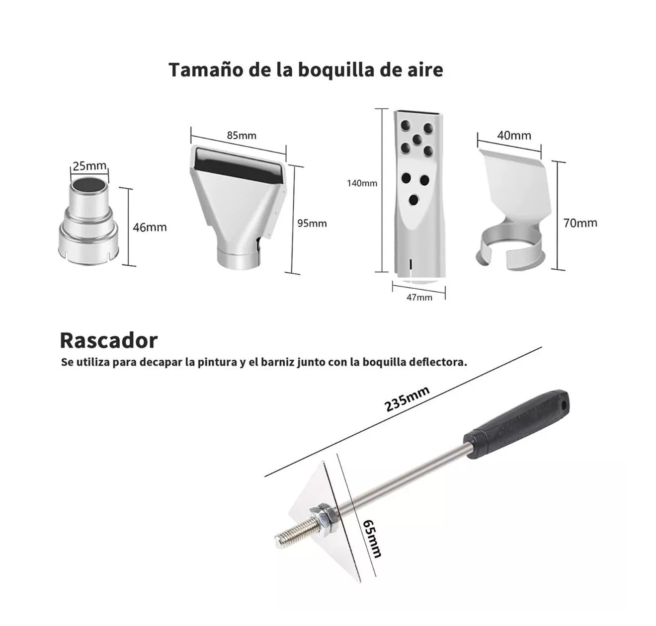 Foto 5 | Pistola De Calor De 2000w Belug, Temperatura Regulable 4 Boquillas Azul