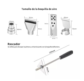 Foto 5 | Pistola De Calor De 2000w Belug, Temperatura Regulable 4 Boquillas Azul