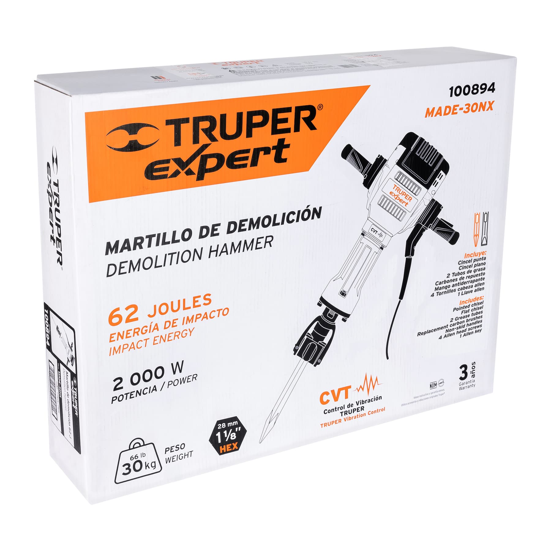 Foto 4 pulgar | Martillo Demoledor Hex 30 Kg 62 J 2000 W Truper Expert