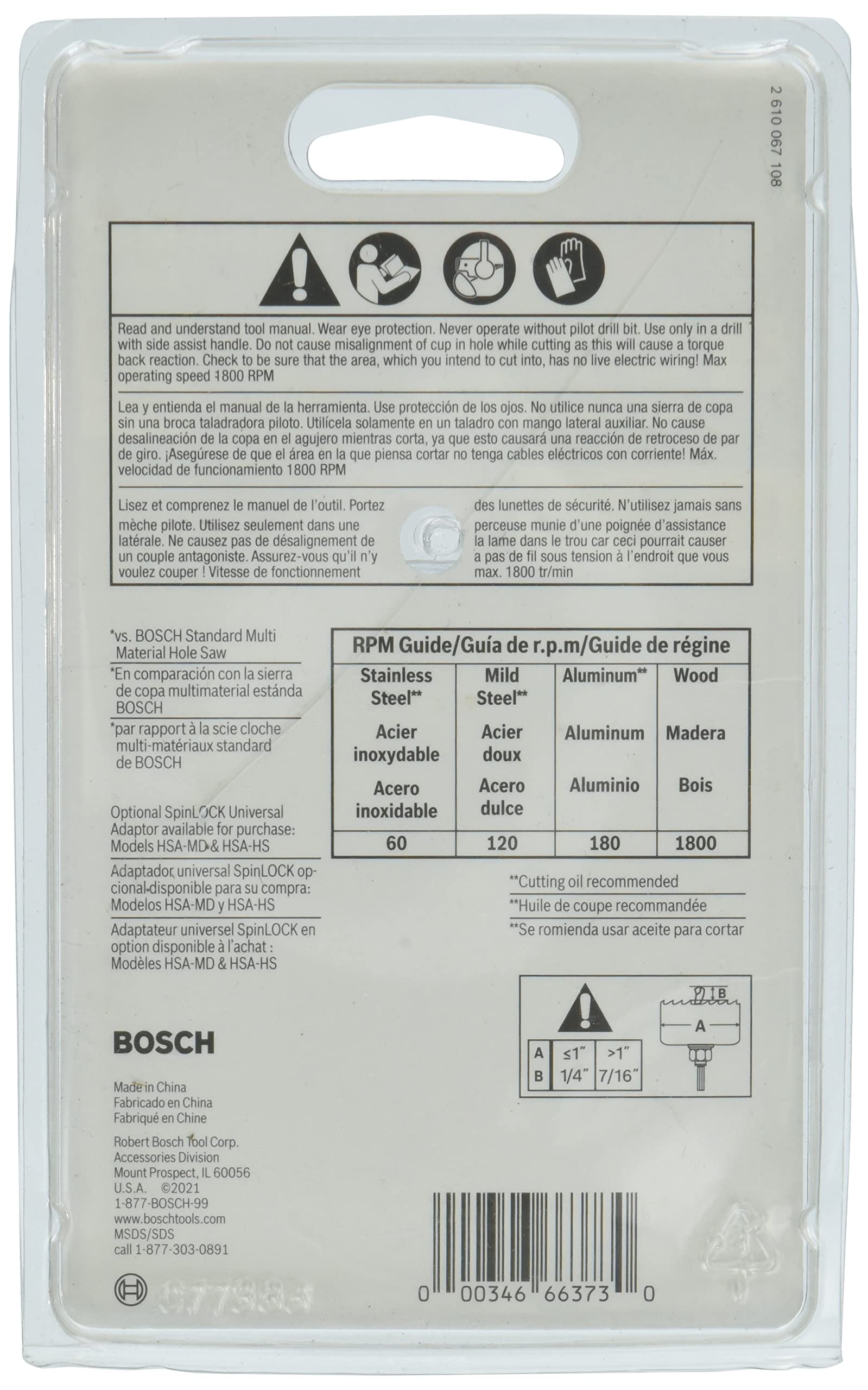 Foto 3 pulgar | Sierra Perforadora Bosch Hbt287 Bimetálica Con Ranura En T De 73 Mm - Venta Internacional.