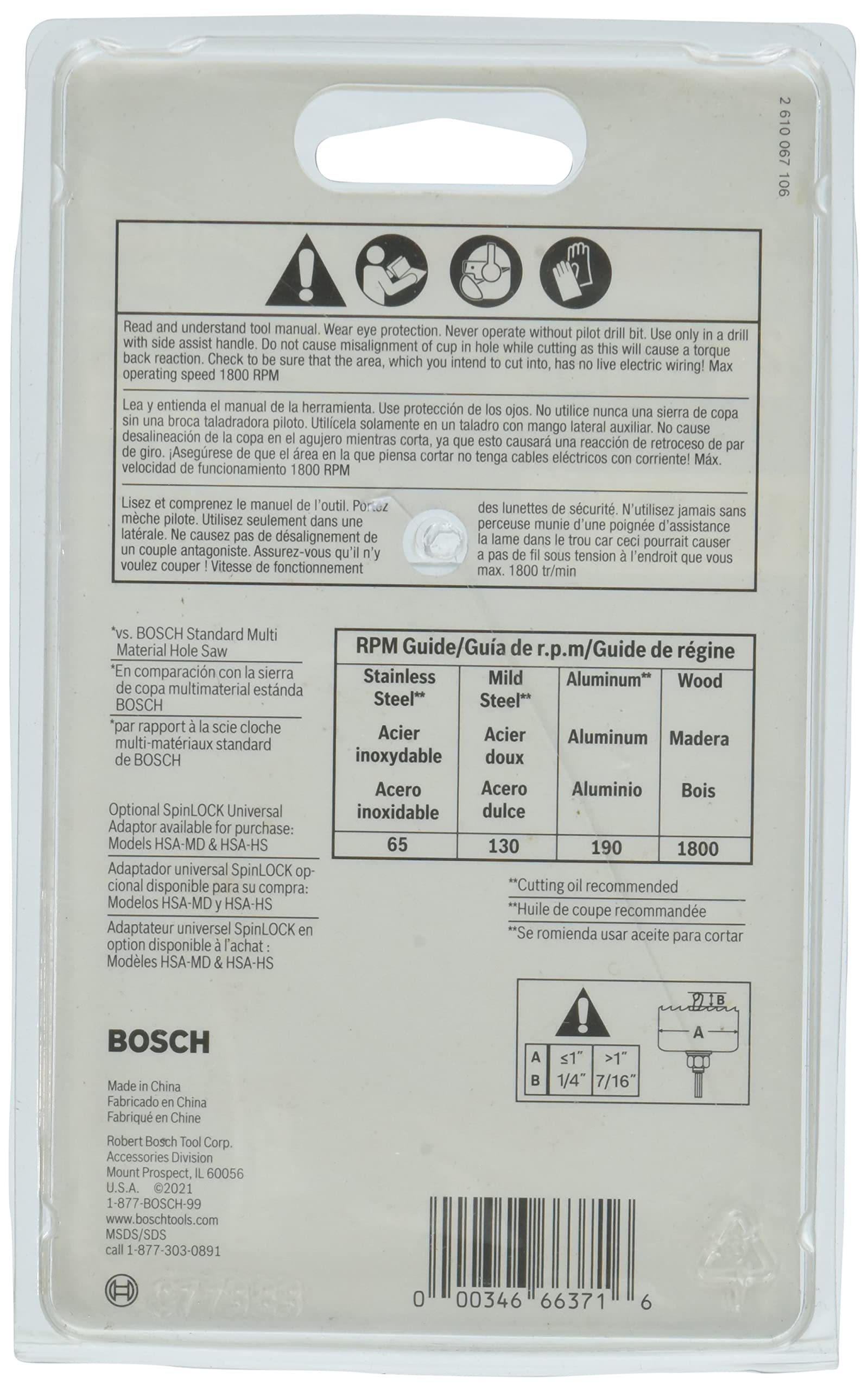 Foto 3 pulgar | Sierra Perforadora Bosch Hbt269 Bimetálica Con Ranura En T De 68 Mm - Venta Internacional.