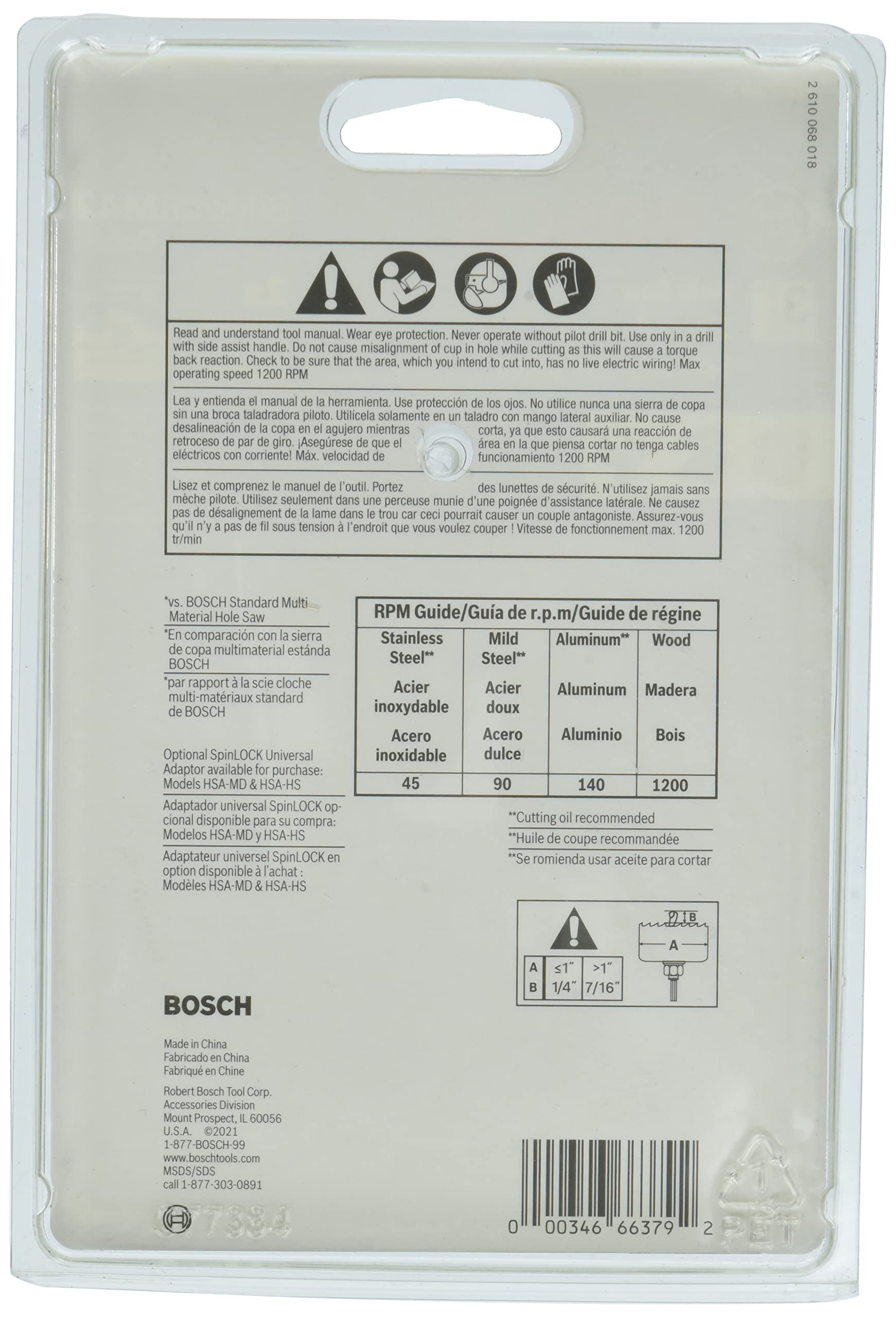 Foto 3 pulgar | Sierra Perforadora Bosch Hbt363 Bimetálica Con Ranura En T De 92 Mm - Venta Internacional.