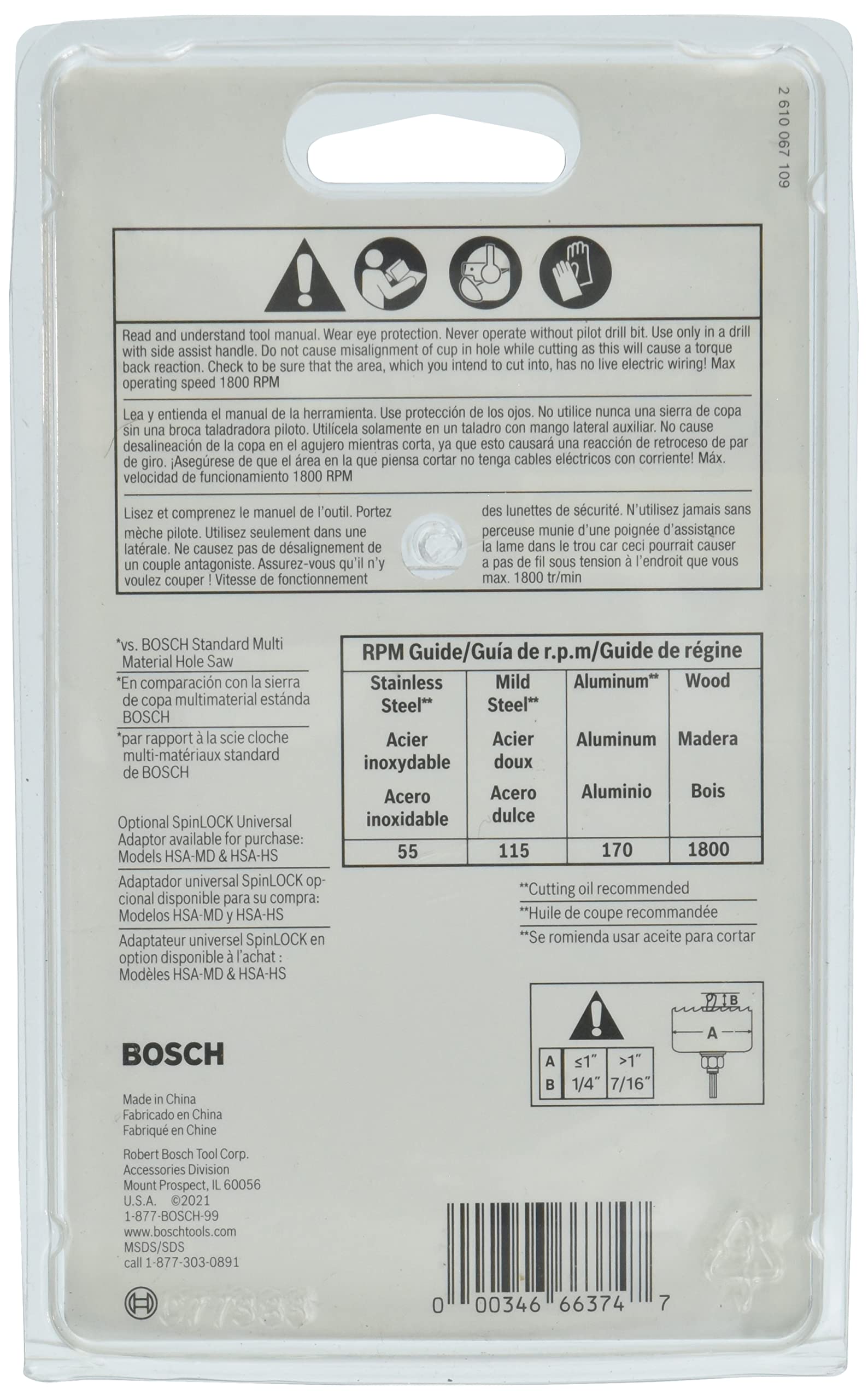 Foto 3 pulgar | Sierra Perforadora Bosch Hbt300 Bimetálica Con Ranura En T De 76 Mm - Venta Internacional.