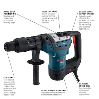 Foto 2 | Martillo Combinado Bosch Rh540m Sds-max De 40 Mm Con Motor De 8.0 A - Venta Internacional.