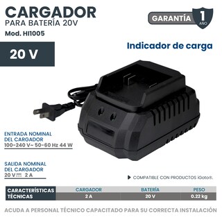 Foto 7 | Cargador 20 V Entrada 100-240 Salida 20v Dc 2.a