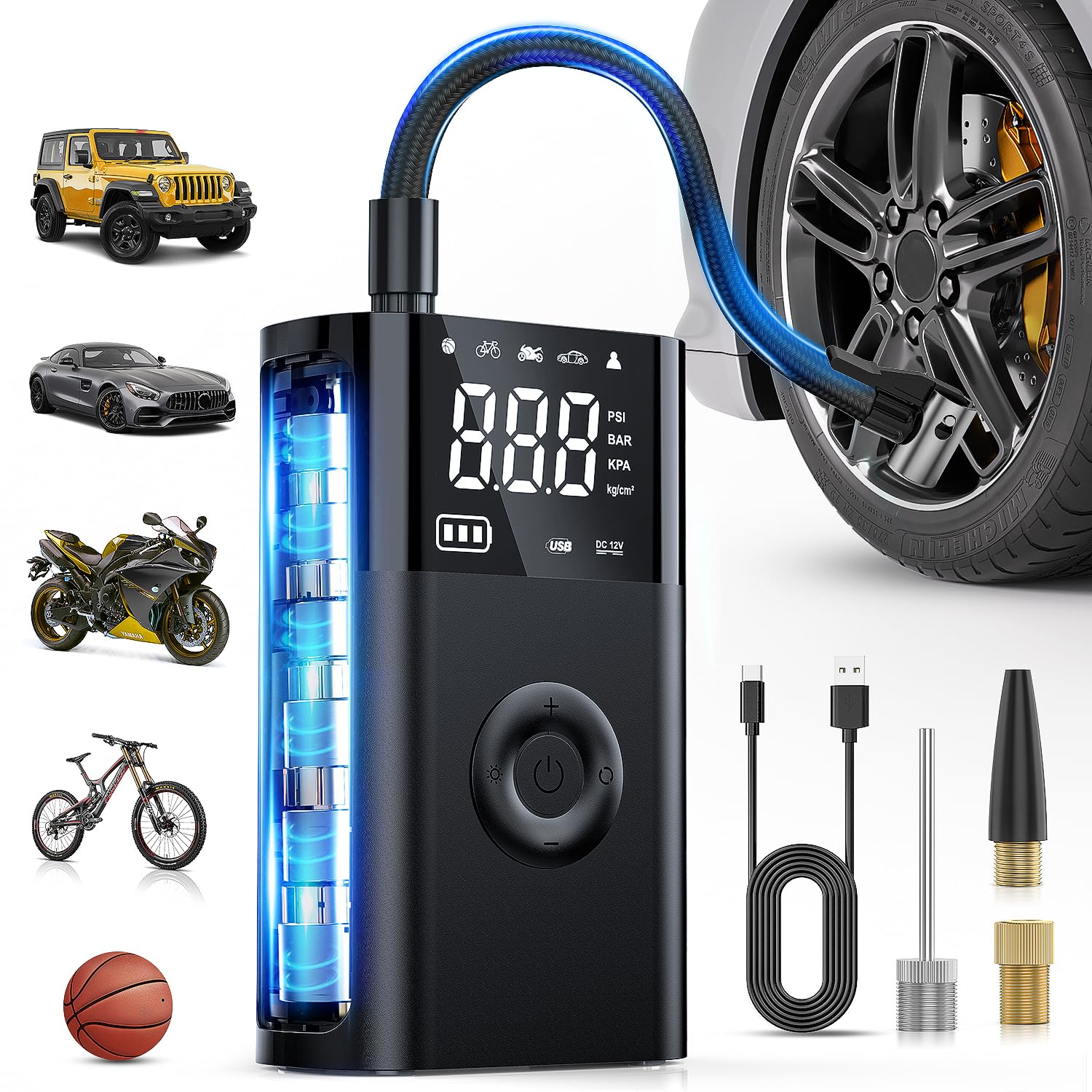 Foto 2 pulgar | Compresor De Aire Portátil Para Inflar Neumáticos Nilight, 150 Psi, 12 Vdc - Venta Internacional.