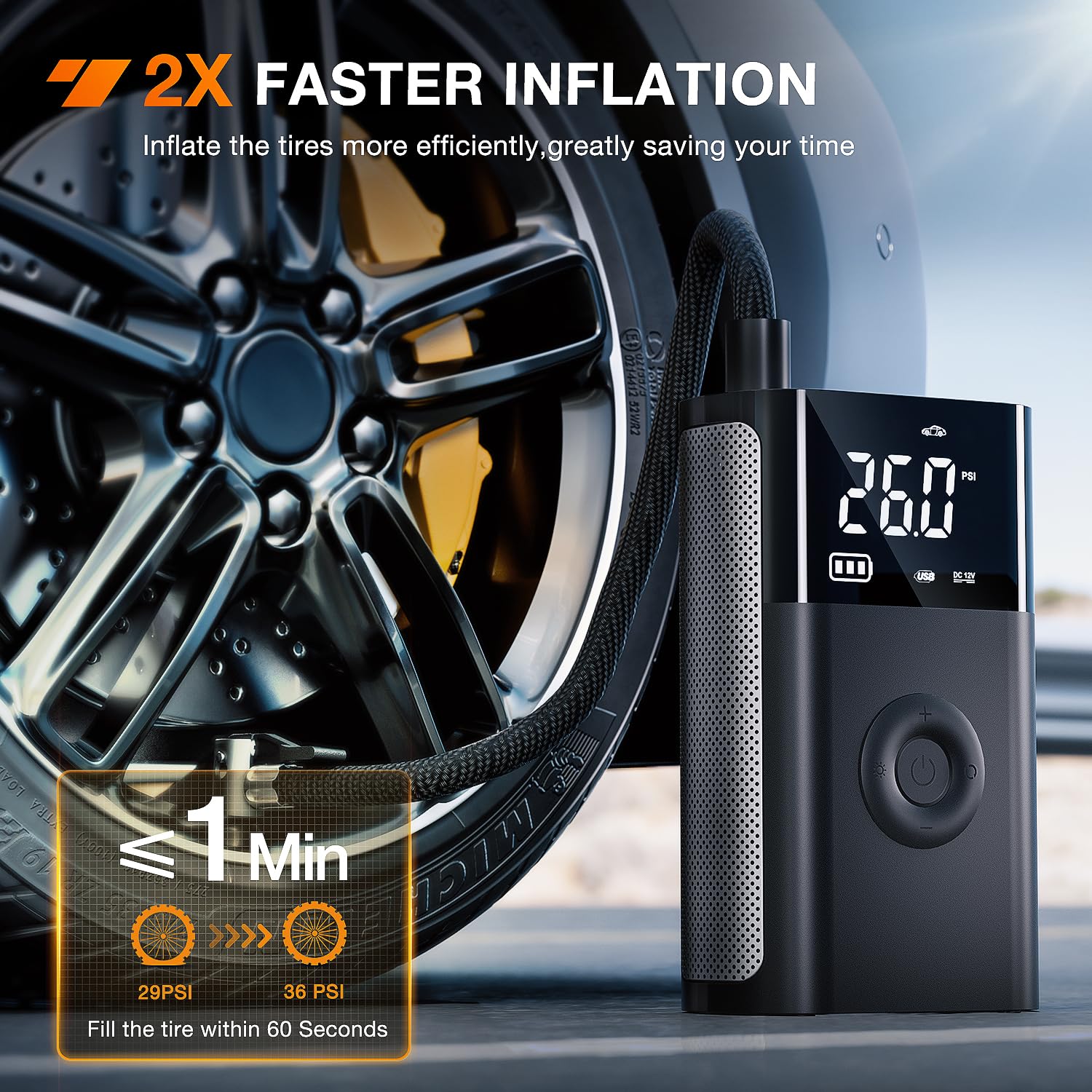Foto 3 pulgar | Compresor De Aire Portátil Para Inflar Neumáticos Nilight, 150 Psi, 12 Vdc - Venta Internacional.