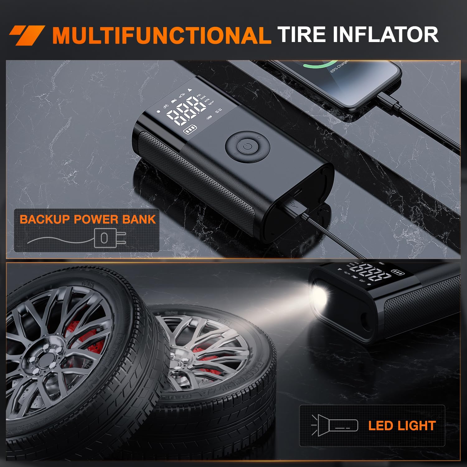 Foto 6 pulgar | Compresor De Aire Portátil Para Inflar Neumáticos Nilight, 150 Psi, 12 Vdc - Venta Internacional.