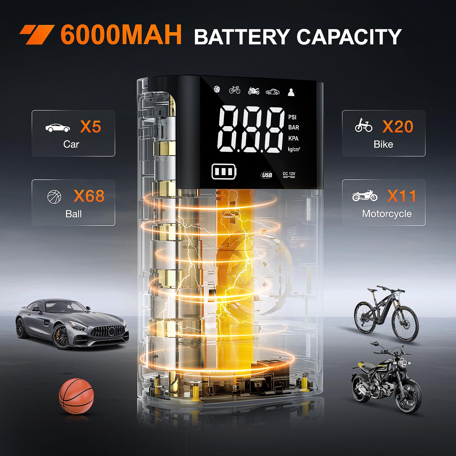 Foto 7 pulgar | Compresor De Aire Portátil Para Inflar Neumáticos Nilight, 150 Psi, 12 Vdc - Venta Internacional.