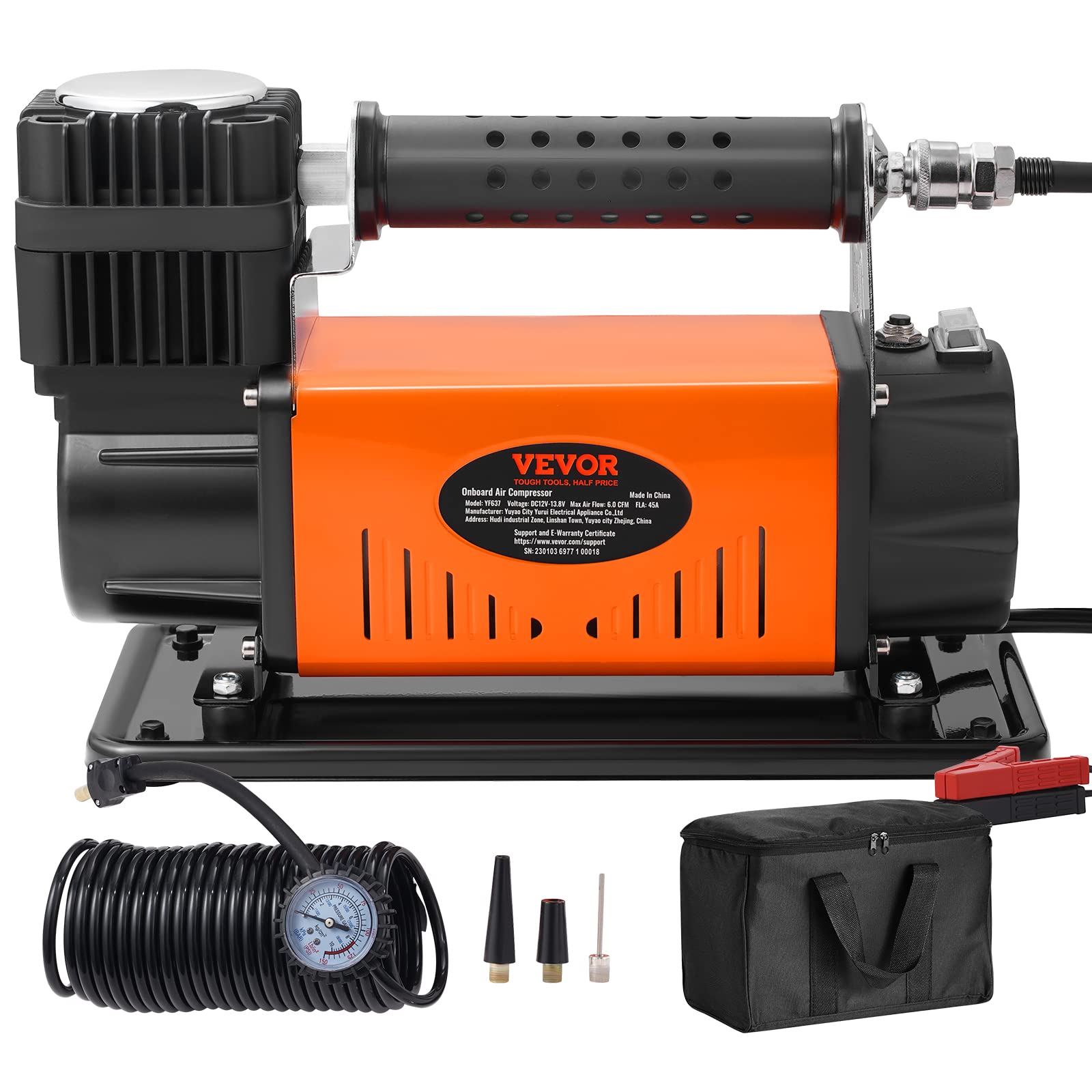 Inflador De Neumáticos Vevor 6cfm 150psi 12v Con Manómetro Para Coche - Venta Internacional.