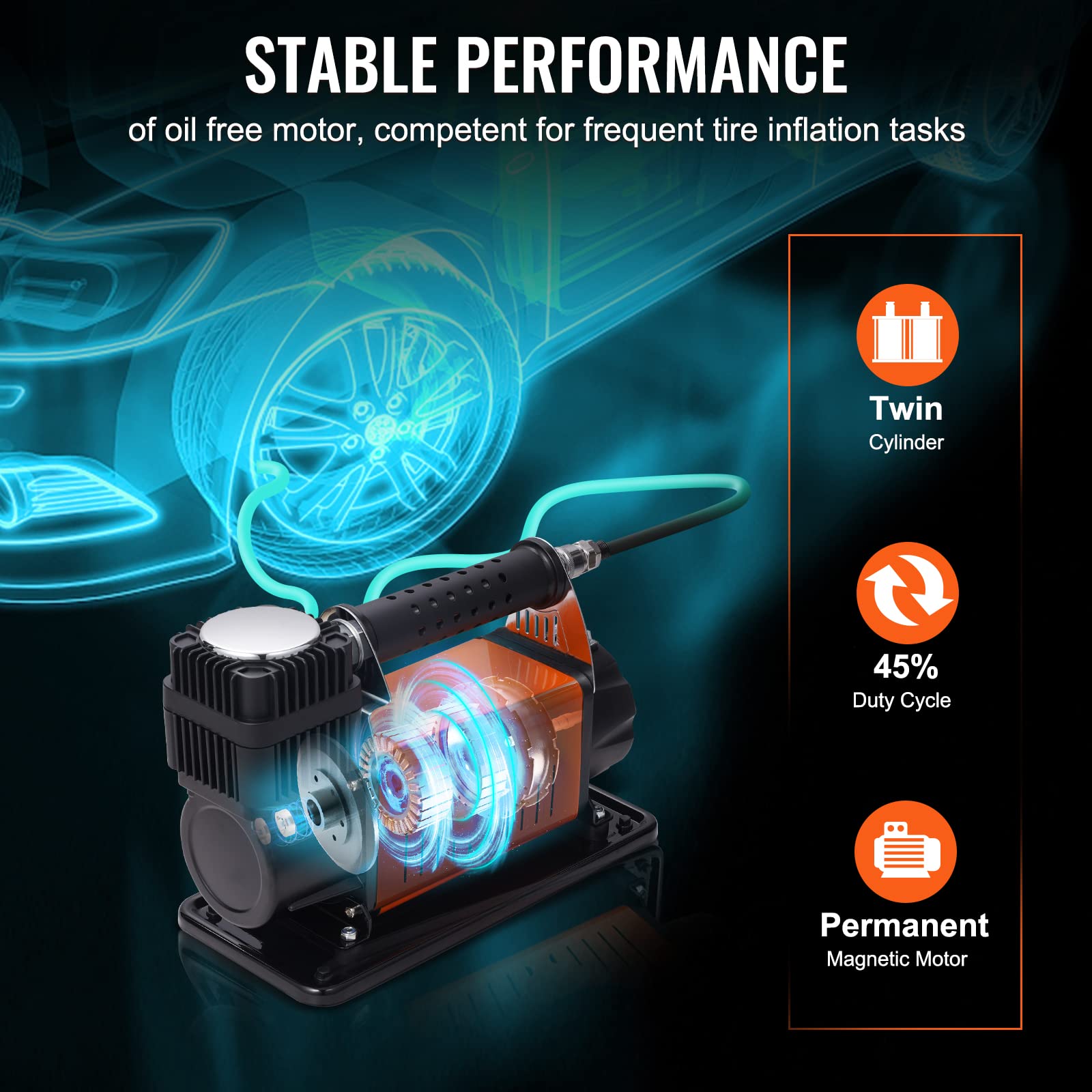 Foto 4 pulgar | Inflador De Neumáticos Vevor 6cfm 150psi 12v Con Manómetro Para Coche - Venta Internacional.