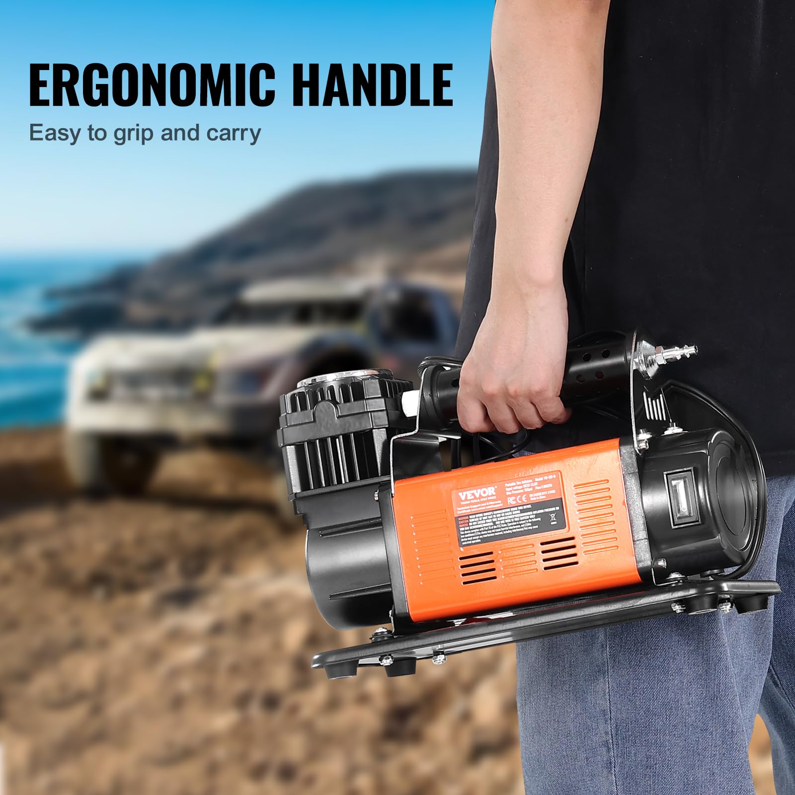 Foto 7 pulgar | Compresor De Aire Vevor 12 V Heavy Duty Con Medidor Digital 150 Psi - Venta Internacional.