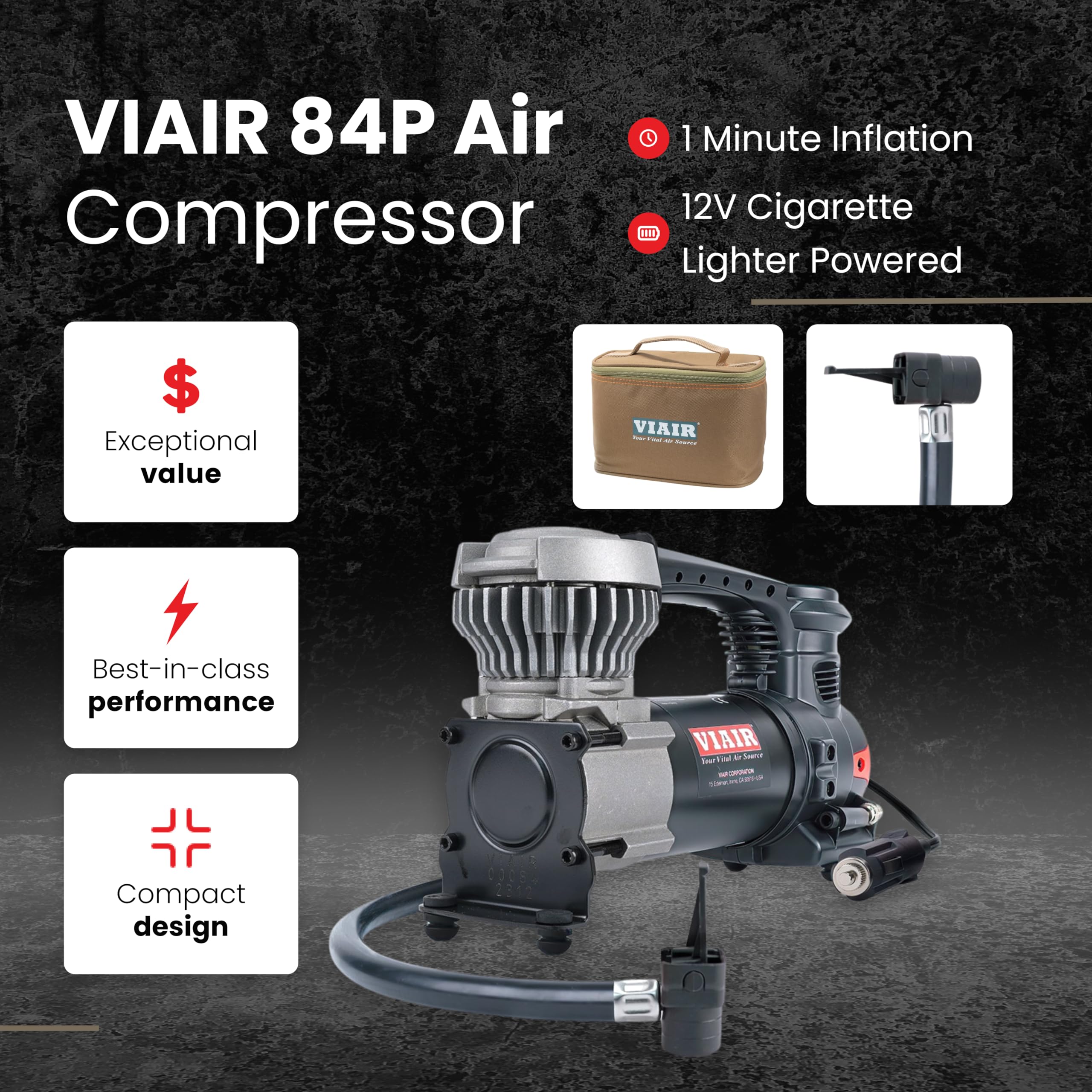 Foto 3 pulgar | Compresor De Aire Portátil Con Inflador De Neumáticos Viair 85p 12 V 60 Psi - Venta Internacional.