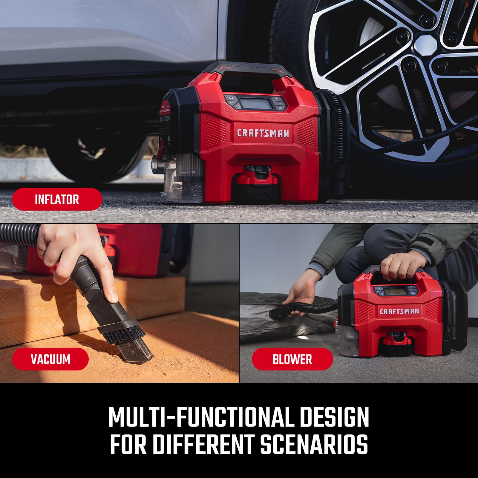 Foto 3 | Inflador De Neumáticos 3 En 1, Compresor De Aire Portátil Craftsman De 160 Psi - Venta Internacional.