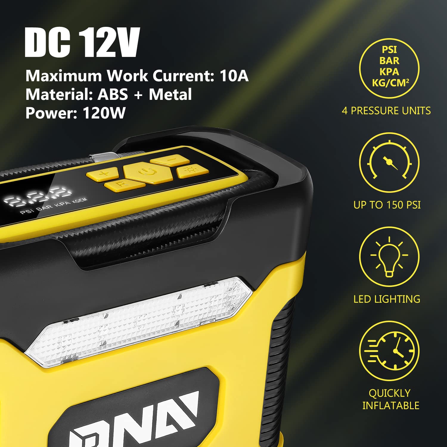 Foto 3 pulgar | Compresor De Aire Portátil Dna Motoring Tools-00211 12v Dc - Venta Internacional.