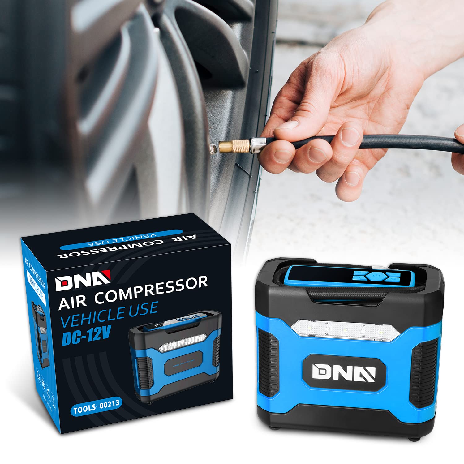 Foto 8 pulgar | Compresor De Aire Portátil Dna Motoring Tools-00213 12v Dc Azul - Venta Internacional.