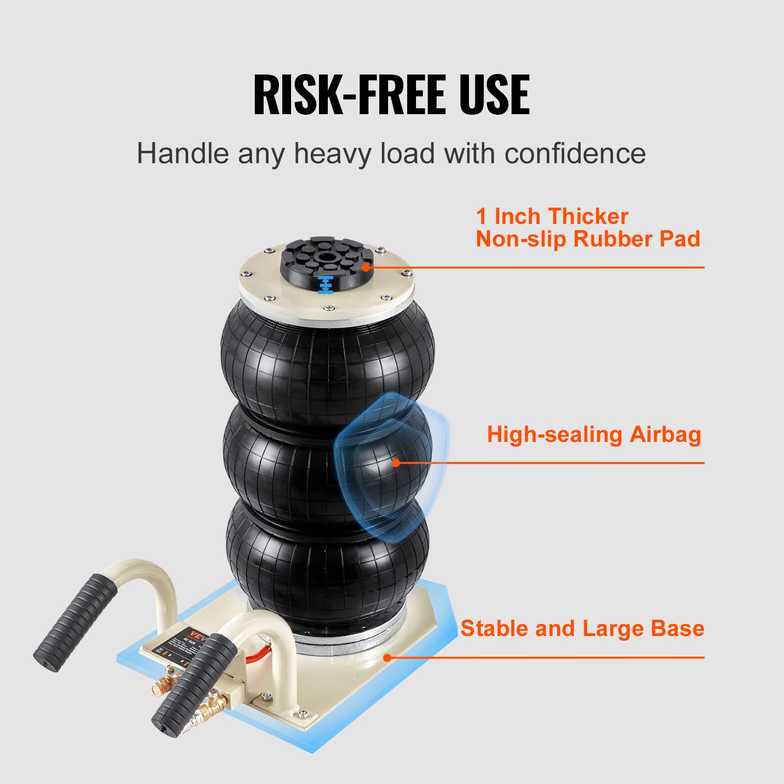 Foto 7 pulgar | Air Jack Vevor Air Jack De 3 Toneladas/3000 Kg, Triple Bolsa, 450 Mm - Venta Internacional.