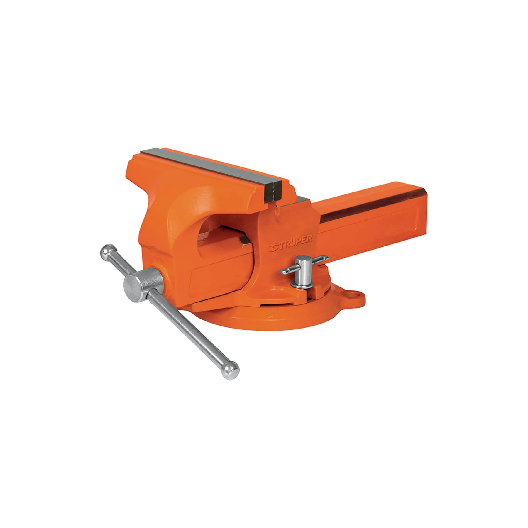 Tornillo de Banco Truper TA-4-L color Naranja Tipo Europeo 4'' de Hierro Nodular