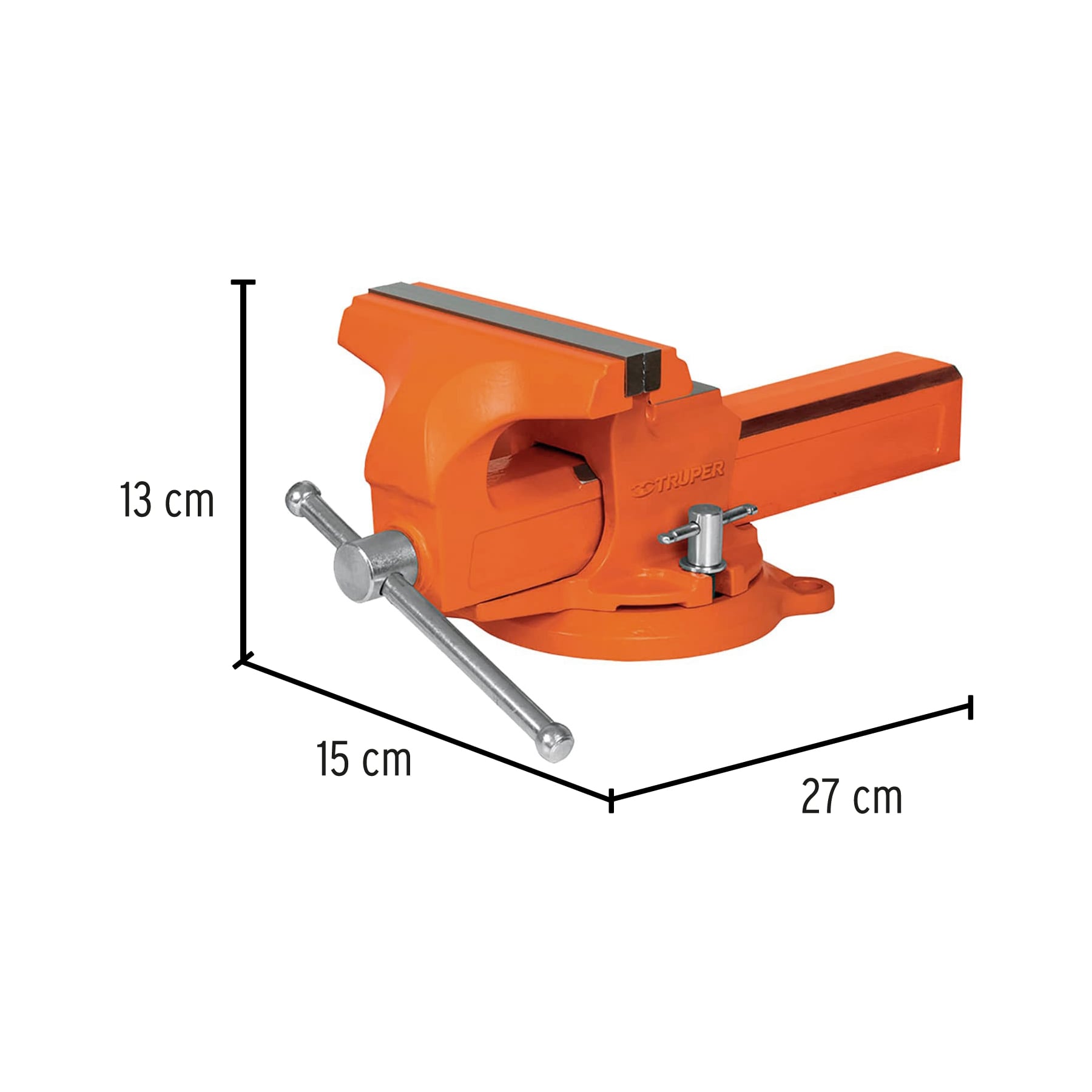 Foto 2 | Tornillo de Banco Truper TA-4-L color Naranja Tipo Europeo 4'' de Hierro Nodular