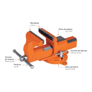 Foto 3 | Tornillo de Banco Truper TA-4-L color Naranja Tipo Europeo 4'' de Hierro Nodular