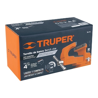 Foto 4 | Tornillo de Banco Truper TA-4-L color Naranja Tipo Europeo 4'' de Hierro Nodular