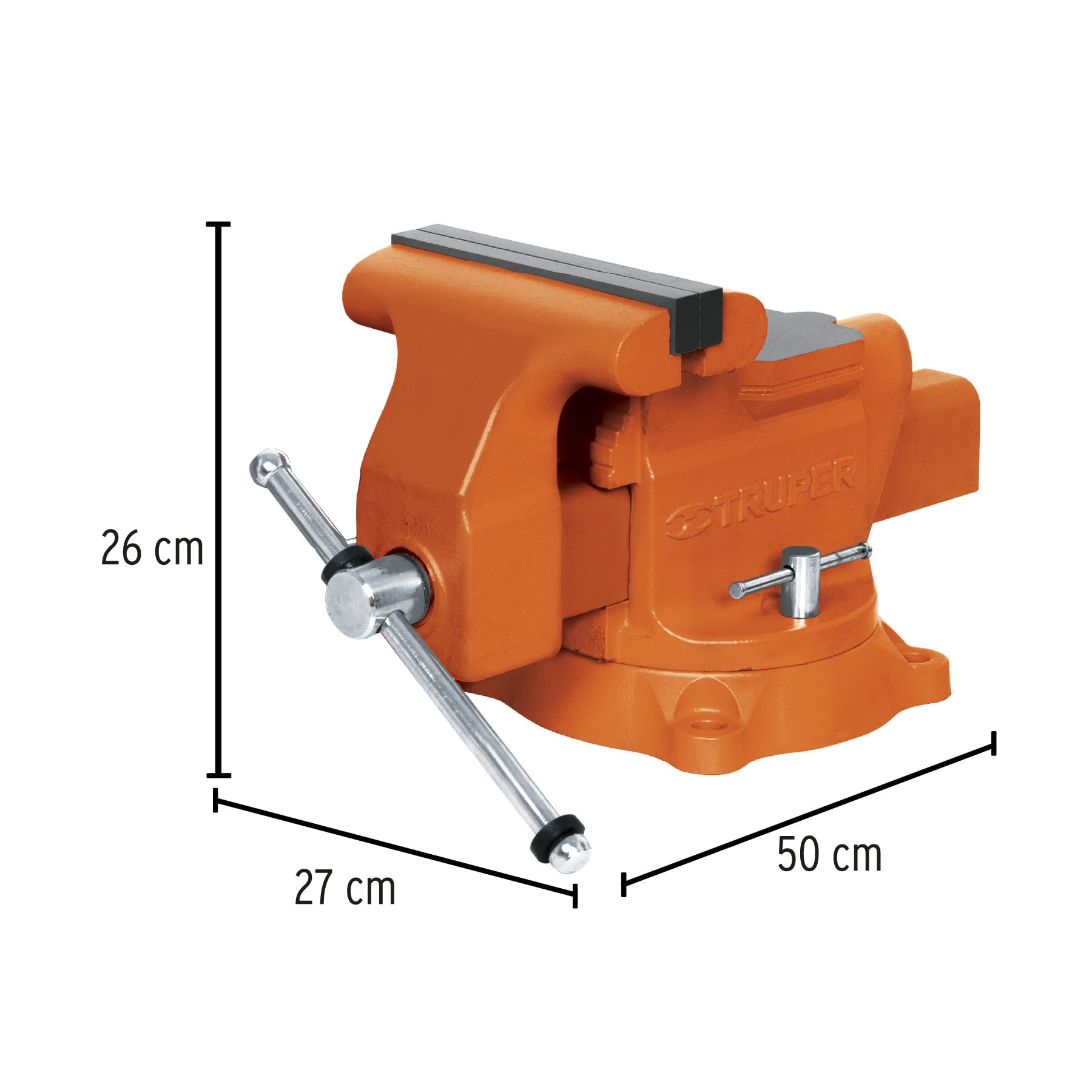 Foto 3 pulgar | Tornillo de Banco Truper TA-8 color Naranja 8'' de Hierro Nodular