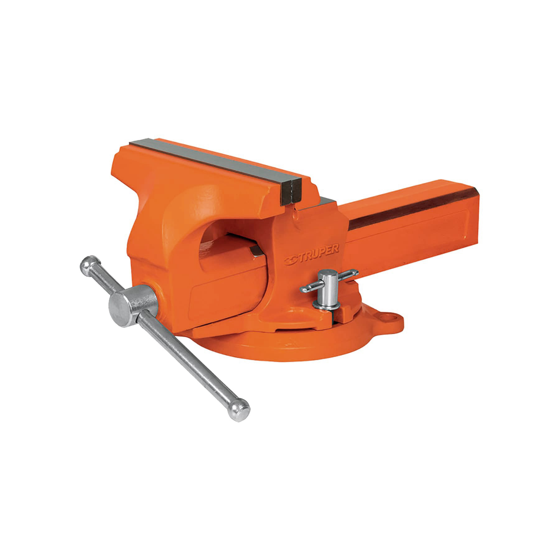 Tornillo de Banco Truper TA-5-L color Naranja Tipo Europeo 5'' de Hierro Nodular