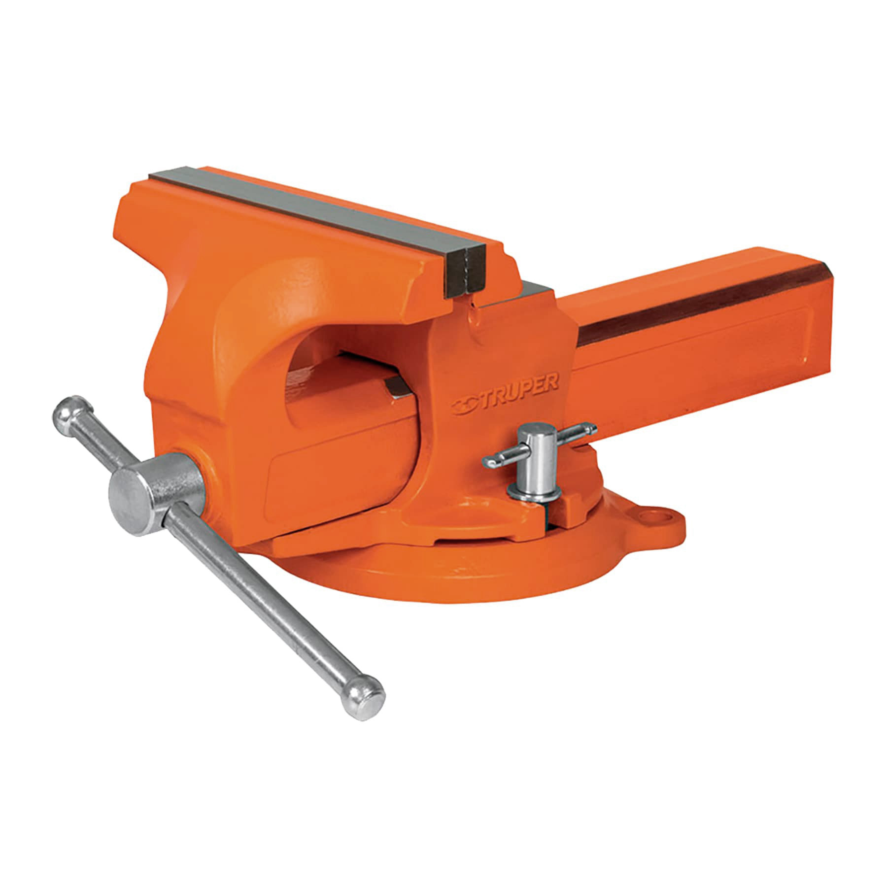 Tornillo de Banco Truper TA-8-L color Naranja Tipo Europeo 8'' de Hierro Nodular