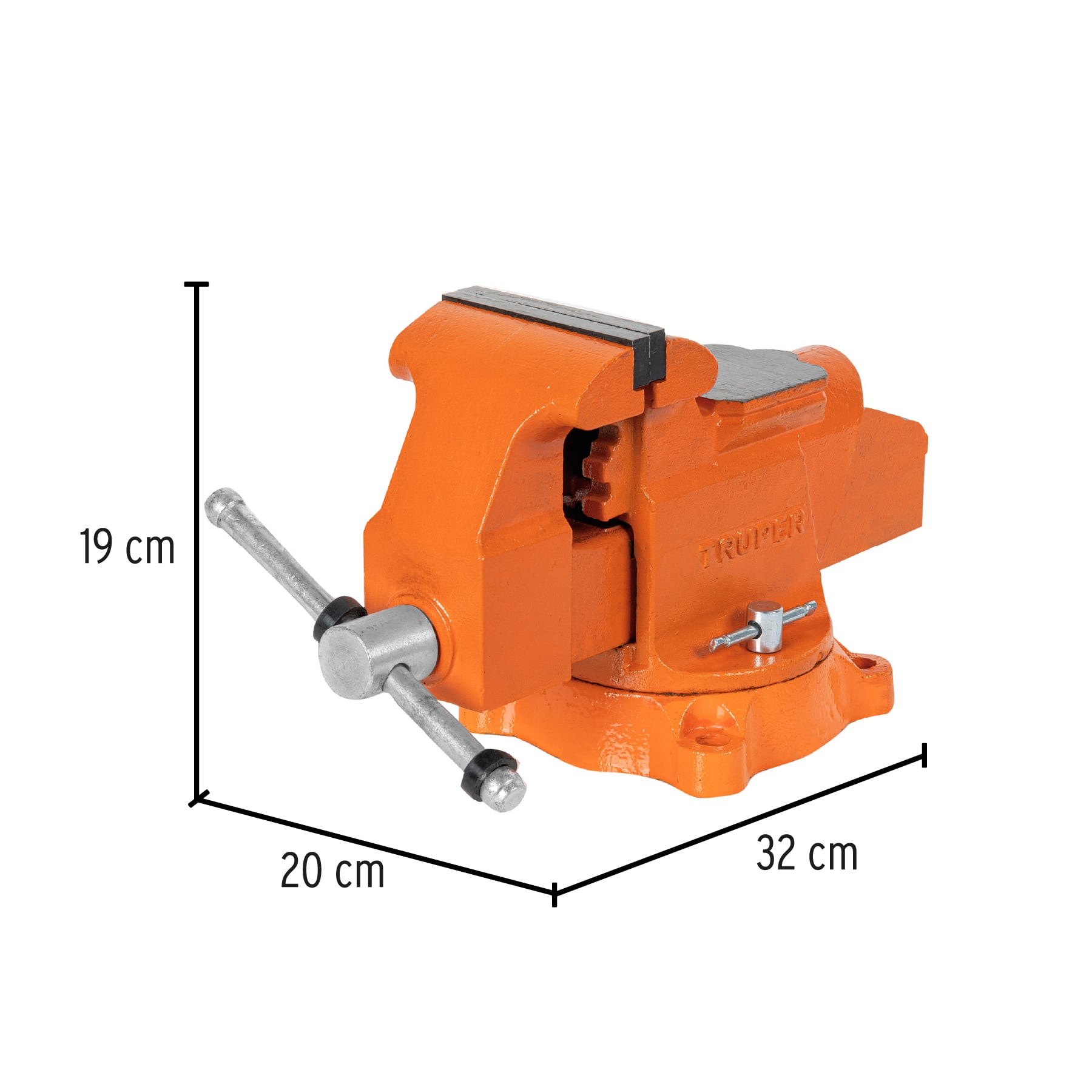 Foto 3 pulgar | Tornillo de Banco Truper TA-4 color Naranja 4'' de Hierro Nodular