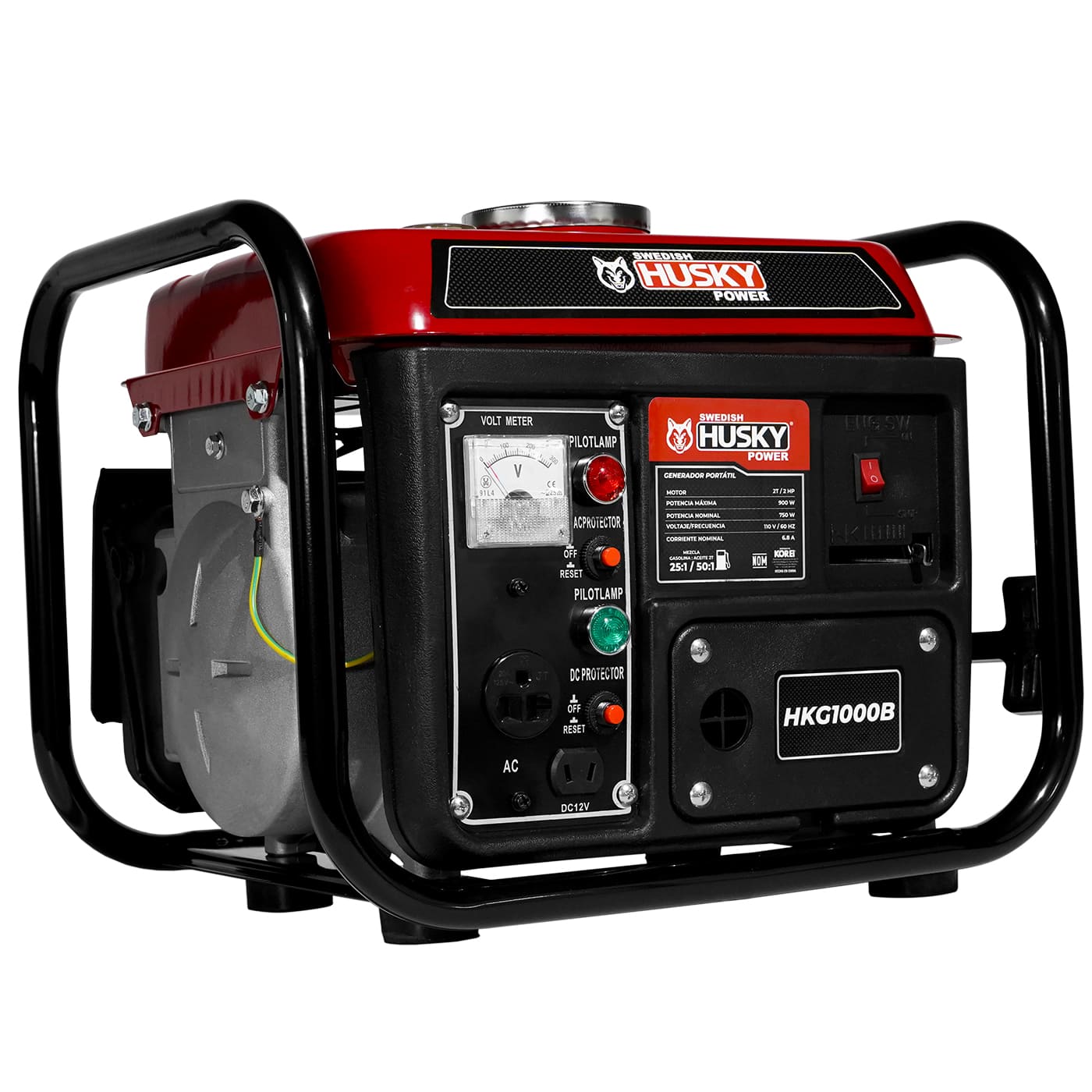 Foto 5 pulgar | Generador Portátil A Gasolina 2 Tiempos Swedish Husky Hkg1000b Power 750-900w