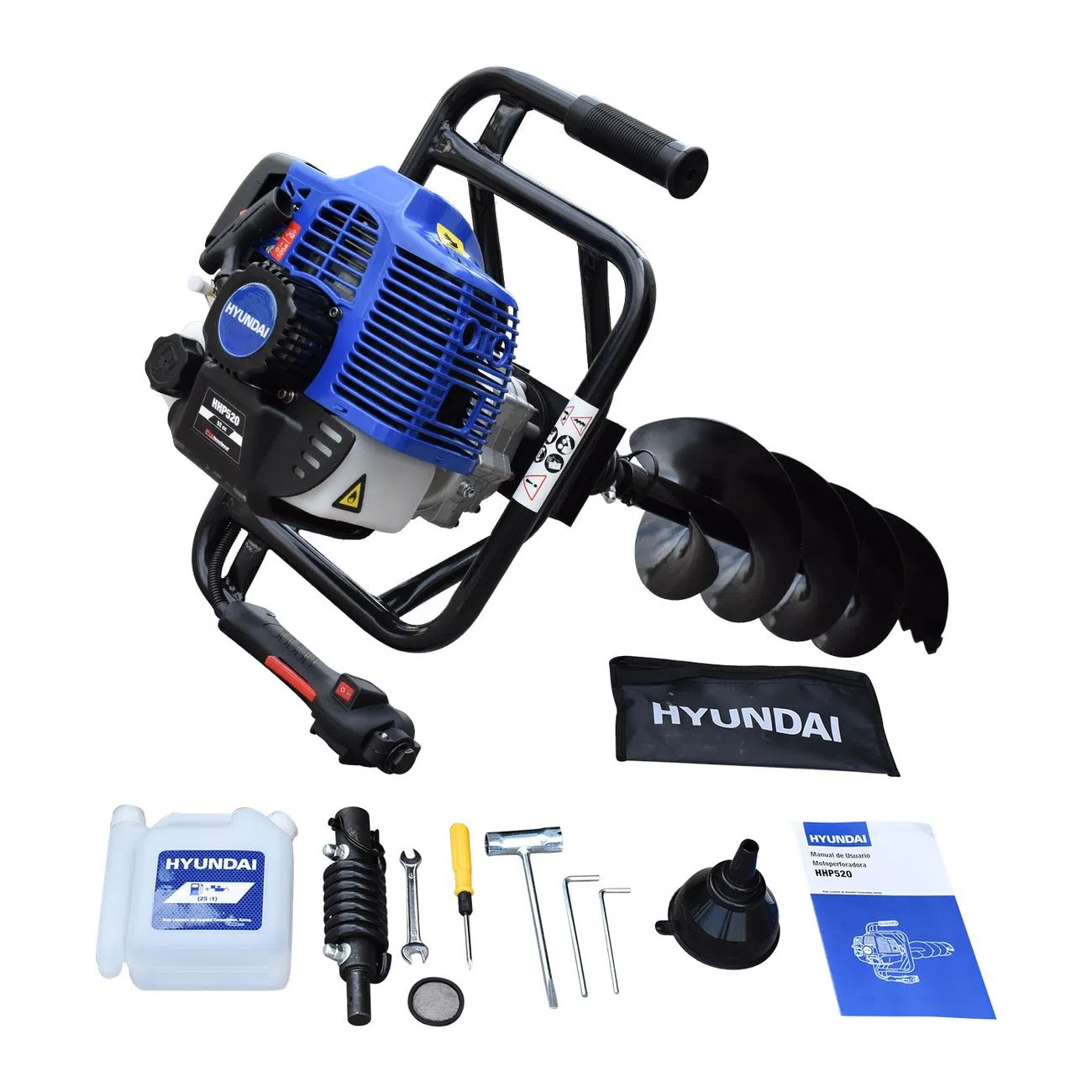 Motoperforadora Hyundai 100x20cm C/motor 2.5hp/52cc - Hhp520