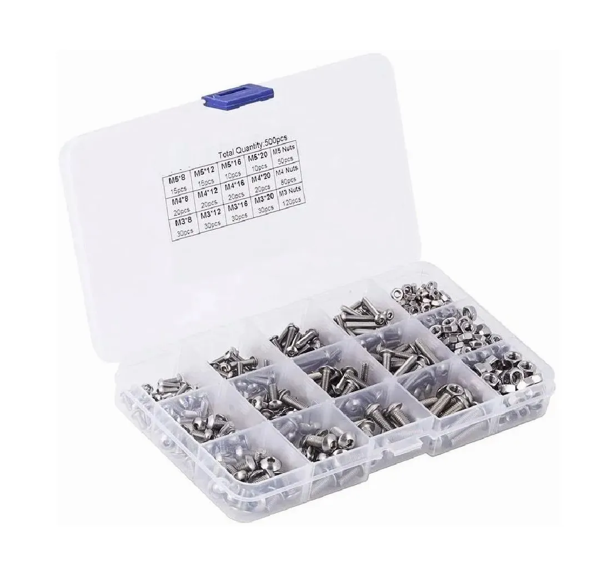 Foto 2 pulgar | Set Tornillos de Cabeza Hexagonal M3 M4 M5 Eo Safe Imports