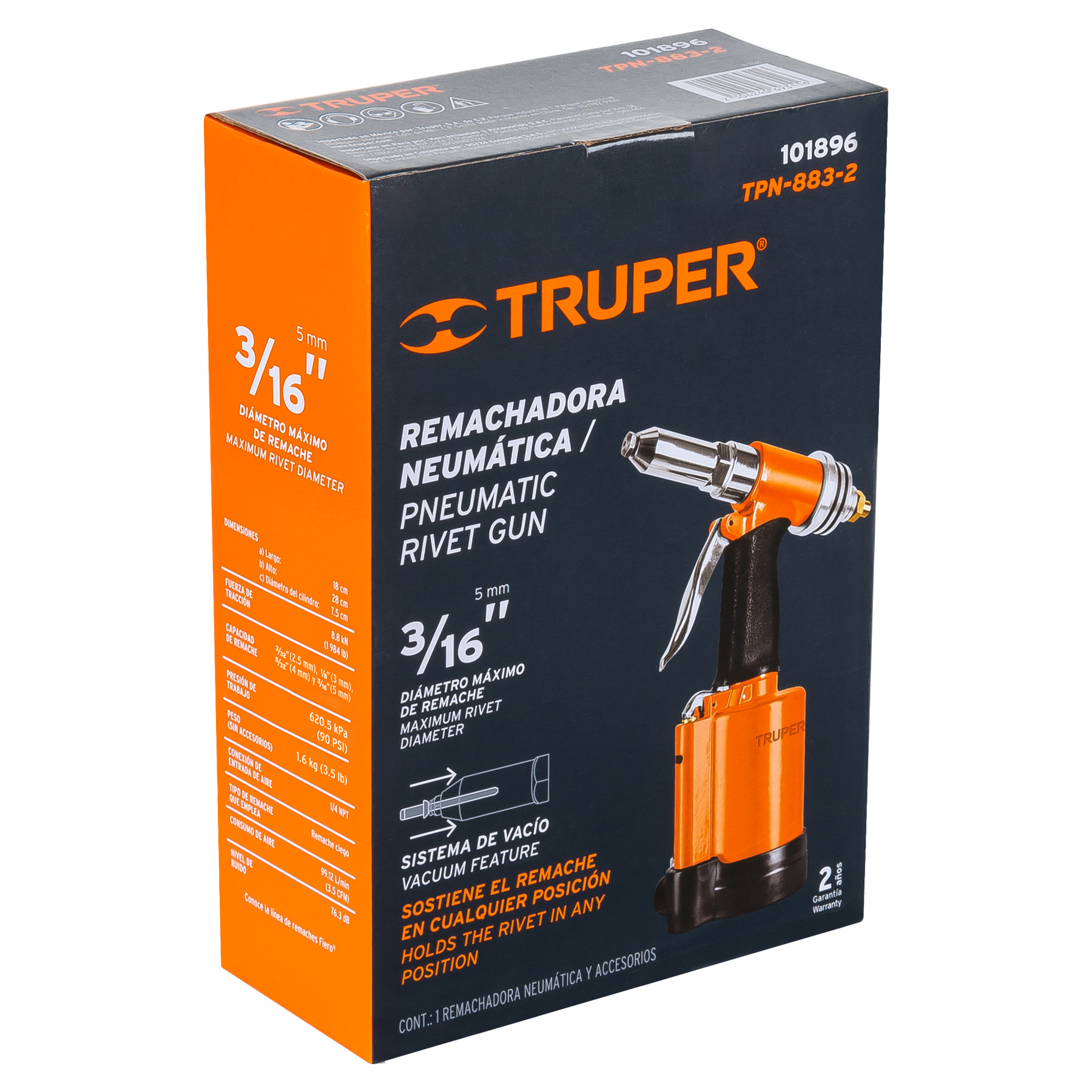 Foto 4 | Remachadora Neumática Truper 3/16''