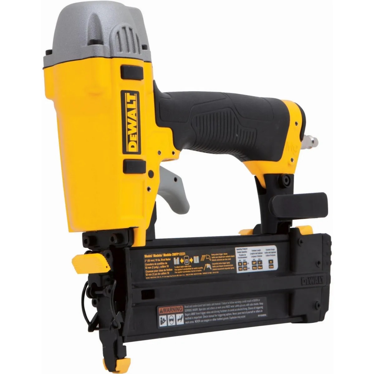 Clavadora Neumática DeWalt DWFP12231 color Amarillo 2 In Calibre 18