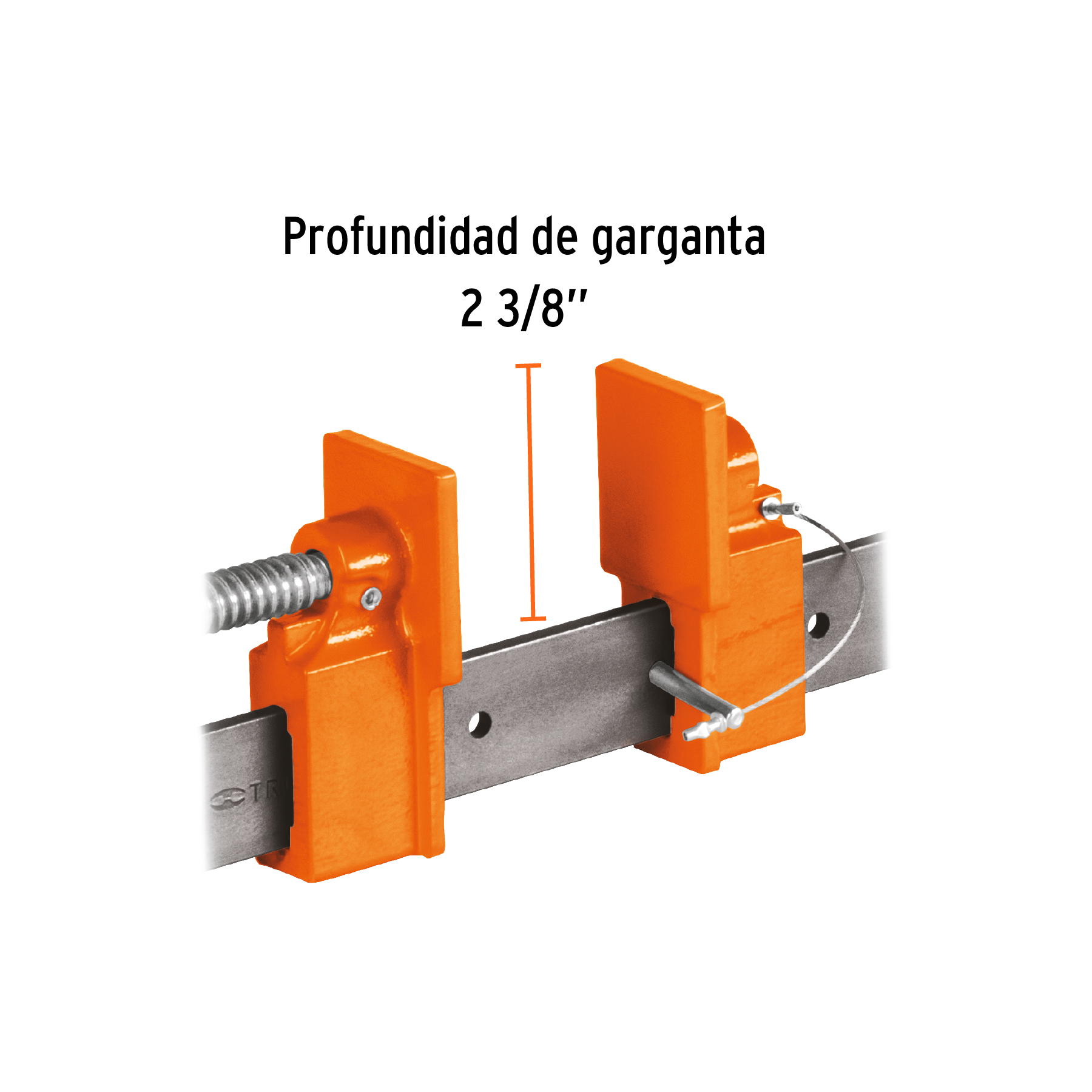 Foto 3 pulgar | Sargento Truper color Naranja 36" de Solera de Acero