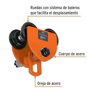 Foto 2 | Trole de Carga Truper color Naranja 1 Ton para Vigas IPS E IPR Ajustable