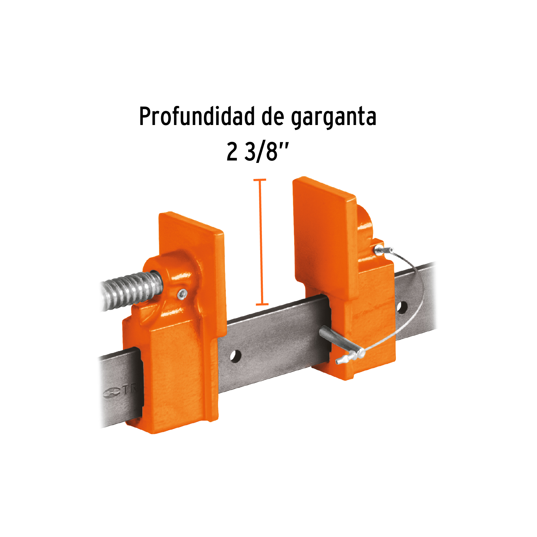 Foto 3 pulgar | Sargento Truper color Naranja 24" de Solera de Acero