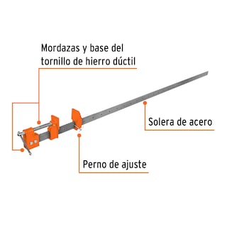 Foto 2 | Sargento Truper color Naranja 72" de Solera de Acero