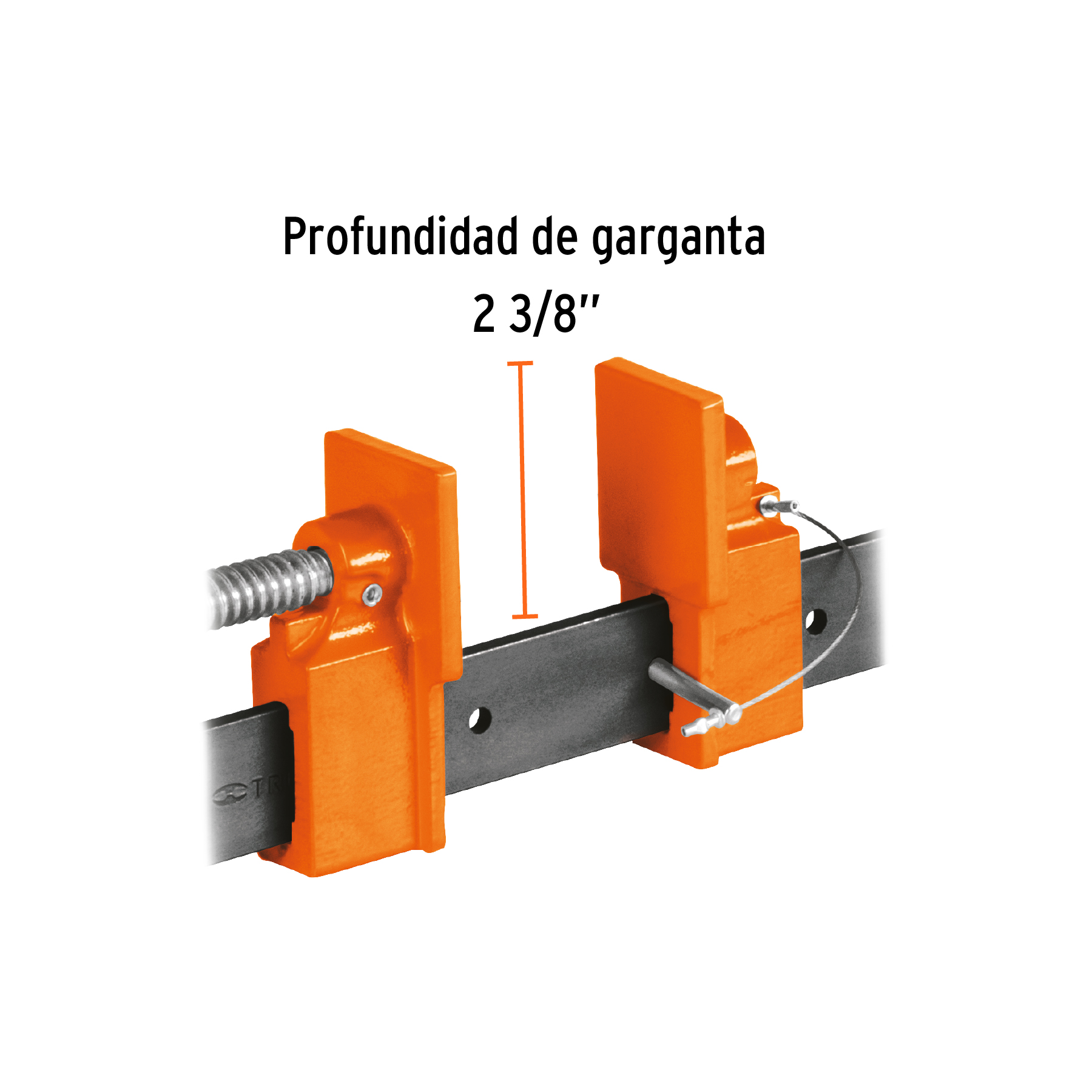 Foto 3 pulgar | Sargento Truper color Naranja 48" de Solera de Acero