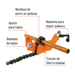 Foto 2 | Prensa de Cadena Truper color Naranja para Tubo 2-1/2" Cuerpo de Hierro Nodular