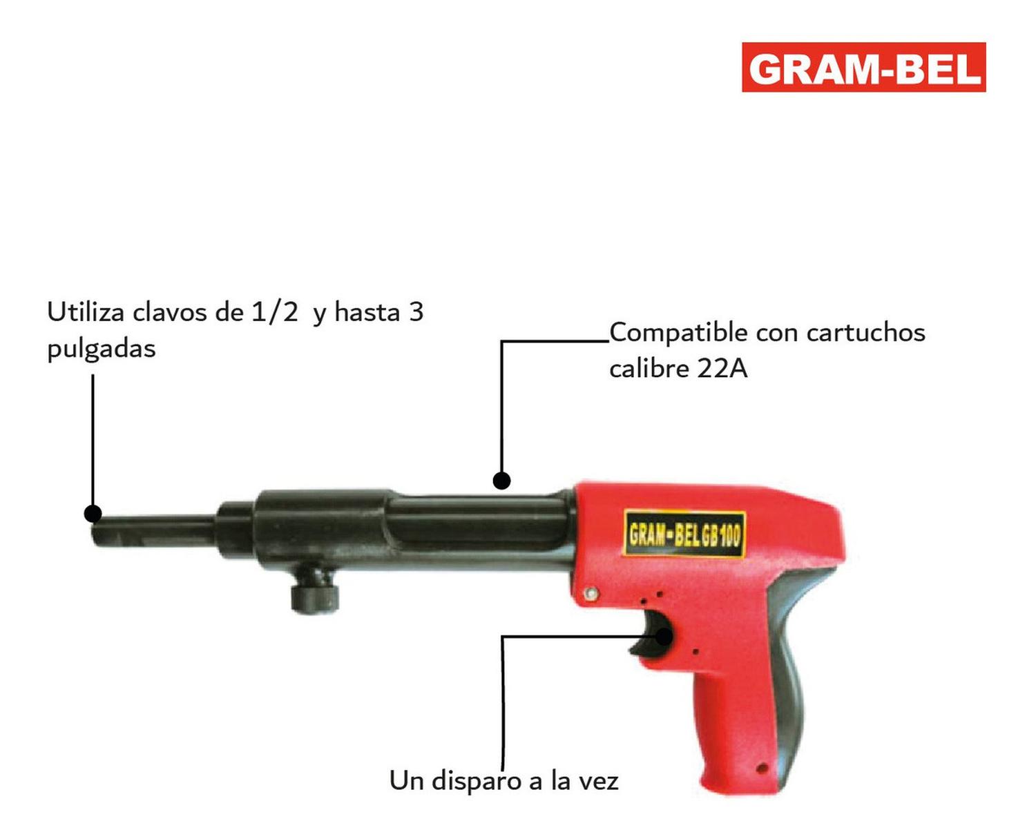 Foto 3 | Pistola Impacto Disparador Fijacion 8 Mm 3in Gb-100 Gram-be