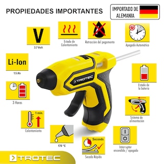 Foto 6 | Pistola de Silicon Inalámbrica Trotec de Goteo con 10 Barras de Regalo para Bricolaje Hogar y Taller