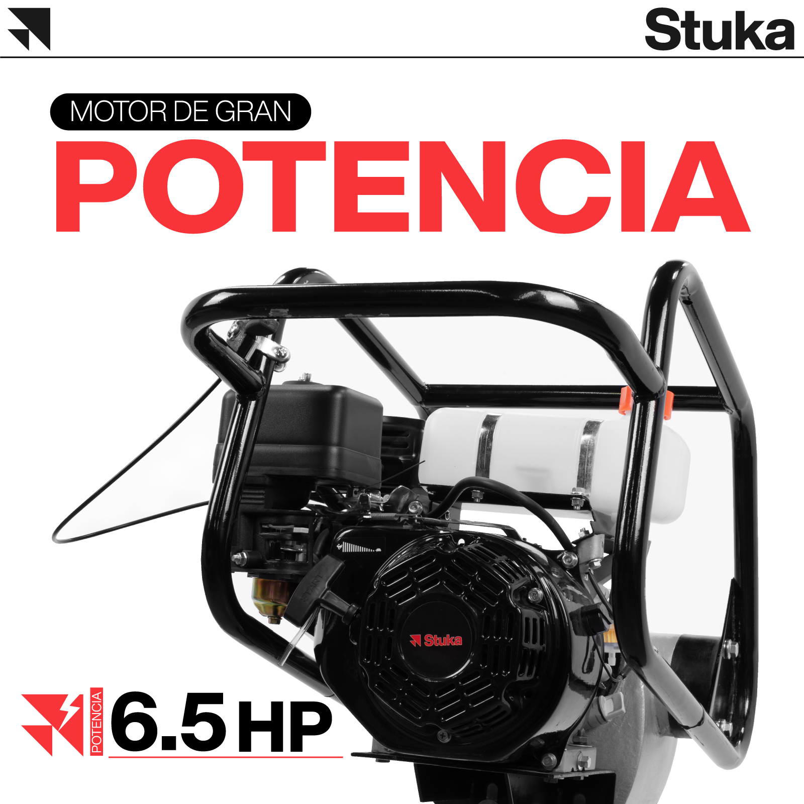 Foto 4 pulgar | Compactadora Dortmund Stuka Rojo con Motor a Gasolina 6.5 Hp